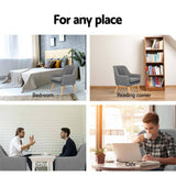darrahopens Furniture > Living Room Artiss Fabric Dining Armchair - Grey