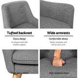 darrahopens Furniture > Living Room Artiss Fabric Dining Armchair - Grey