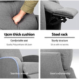 darrahopens Furniture > Living Room Artiss Fabric Reclining Armchair - Grey