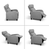 darrahopens Furniture > Living Room Artiss Fabric Reclining Armchair - Grey