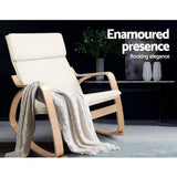 darrahopens Furniture > Living Room Artiss Fabric Rocking Armchair - Beige