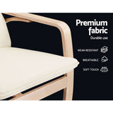 darrahopens Furniture > Living Room Artiss Fabric Rocking Armchair - Beige
