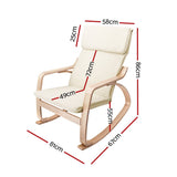 darrahopens Furniture > Living Room Artiss Fabric Rocking Armchair - Beige