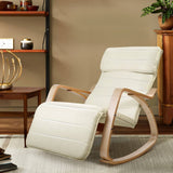 darrahopens Furniture > Living Room Artiss Fabric Rocking Armchair with Adjustable Footrest - Beige