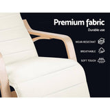 darrahopens Furniture > Living Room Artiss Fabric Rocking Armchair with Adjustable Footrest - Beige