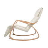 darrahopens Furniture > Living Room Artiss Fabric Rocking Armchair with Adjustable Footrest - Beige