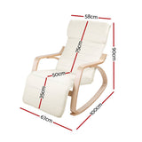 darrahopens Furniture > Living Room Artiss Fabric Rocking Armchair with Adjustable Footrest - Beige