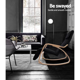 darrahopens Furniture > Living Room Artiss Fabric Rocking Armchair with Adjustable Footrest - Black