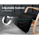 darrahopens Furniture > Living Room Artiss Fabric Rocking Armchair with Adjustable Footrest - Black