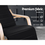 darrahopens Furniture > Living Room Artiss Fabric Rocking Armchair with Adjustable Footrest - Black