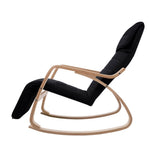 darrahopens Furniture > Living Room Artiss Fabric Rocking Armchair with Adjustable Footrest - Black