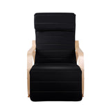 darrahopens Furniture > Living Room Artiss Fabric Rocking Armchair with Adjustable Footrest - Black