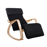 darrahopens Furniture > Living Room Artiss Fabric Rocking Armchair with Adjustable Footrest - Black