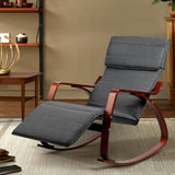 darrahopens Furniture > Living Room Artiss Fabric Rocking Armchair with Adjustable Footrest - Charcoal