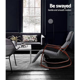 darrahopens Furniture > Living Room Artiss Fabric Rocking Armchair with Adjustable Footrest - Charcoal