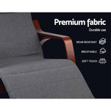 darrahopens Furniture > Living Room Artiss Fabric Rocking Armchair with Adjustable Footrest - Charcoal