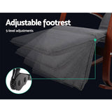 darrahopens Furniture > Living Room Artiss Fabric Rocking Armchair with Adjustable Footrest - Charcoal