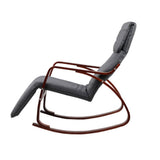 darrahopens Furniture > Living Room Artiss Fabric Rocking Armchair with Adjustable Footrest - Charcoal