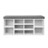 darrahopens Furniture > Living Room Artiss Fabric Shoe Bench with Storage Cubes - White