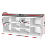 darrahopens Furniture > Living Room Artiss Fabric Shoe Bench with Storage Cubes - White