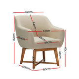 darrahopens Furniture > Living Room Artiss Fabric Tub Lounge Armchair - Beige