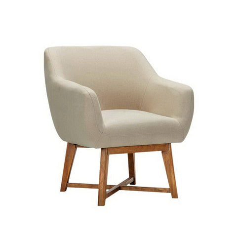 darrahopens Furniture > Living Room Artiss Fabric Tub Lounge Armchair - Beige