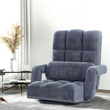 Darrahopens Furniture > Living Room Artiss Floor Sofa Bed Lounge Chair Recliner Chaise Chair Swivel Charcoal