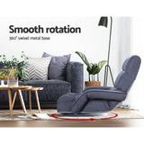 Darrahopens Furniture > Living Room Artiss Floor Sofa Bed Lounge Chair Recliner Chaise Chair Swivel Charcoal