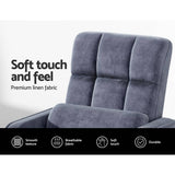 Darrahopens Furniture > Living Room Artiss Floor Sofa Bed Lounge Chair Recliner Chaise Chair Swivel Charcoal