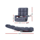 Darrahopens Furniture > Living Room Artiss Floor Sofa Bed Lounge Chair Recliner Chaise Chair Swivel Charcoal