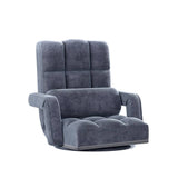 Darrahopens Furniture > Living Room Artiss Floor Sofa Bed Lounge Chair Recliner Chaise Chair Swivel Charcoal