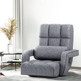 Darrahopens Furniture > Living Room Artiss Floor Sofa Bed Lounge Chair Recliner Chaise Chair Swivel Grey