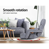 Darrahopens Furniture > Living Room Artiss Floor Sofa Bed Lounge Chair Recliner Chaise Chair Swivel Grey