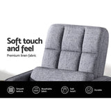 Darrahopens Furniture > Living Room Artiss Floor Sofa Bed Lounge Chair Recliner Chaise Chair Swivel Grey