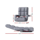 Darrahopens Furniture > Living Room Artiss Floor Sofa Bed Lounge Chair Recliner Chaise Chair Swivel Grey