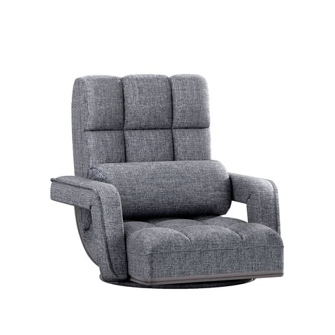 Darrahopens Furniture > Living Room Artiss Floor Sofa Bed Lounge Chair Recliner Chaise Chair Swivel Grey