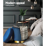 darrahopens Furniture > Living Room Artiss Foot Stool Round Velvet Storage Ottoman Foot Rest Pouffe Footstool Navy