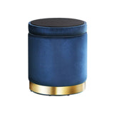 darrahopens Furniture > Living Room Artiss Foot Stool Round Velvet Storage Ottoman Foot Rest Pouffe Footstool Navy