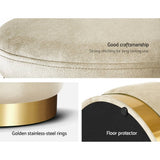 darrahopens Furniture > Living Room Artiss Foot Stool Storage Ottoman Round Velvet Foot Rest Pouffe Seat Footstool
