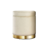 darrahopens Furniture > Living Room Artiss Foot Stool Storage Ottoman Round Velvet Foot Rest Pouffe Seat Footstool