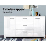 darrahopens Furniture > Living Room Artiss High Gloss Sideboard Storage Cabinet Cupboard - White