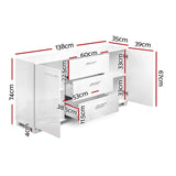 darrahopens Furniture > Living Room Artiss High Gloss Sideboard Storage Cabinet Cupboard - White