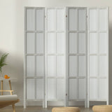 Darrahopens Furniture > Living Room Artiss Jade Room Divider Screen Privacy Wood Dividers Stand 4 Panel White