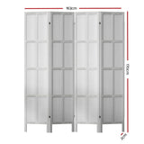 Darrahopens Furniture > Living Room Artiss Jade Room Divider Screen Privacy Wood Dividers Stand 4 Panel White