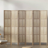 Darrahopens Furniture > Living Room Artiss Jade Room Divider Screen Privacy Wood Dividers Stand 6 Panel Brown