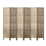 Darrahopens Furniture > Living Room Artiss Jade Room Divider Screen Privacy Wood Dividers Stand 6 Panel Brown