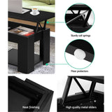 darrahopens Furniture > Living Room Artiss Lift Up Top Coffee Table Storage Shelf Black