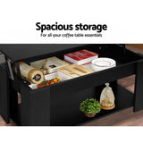 darrahopens Furniture > Living Room Artiss Lift Up Top Coffee Table Storage Shelf Black