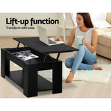 darrahopens Furniture > Living Room Artiss Lift Up Top Coffee Table Storage Shelf Black