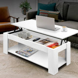 darrahopens Furniture > Living Room Artiss Lift Up Top Mechanical Coffee Table - White